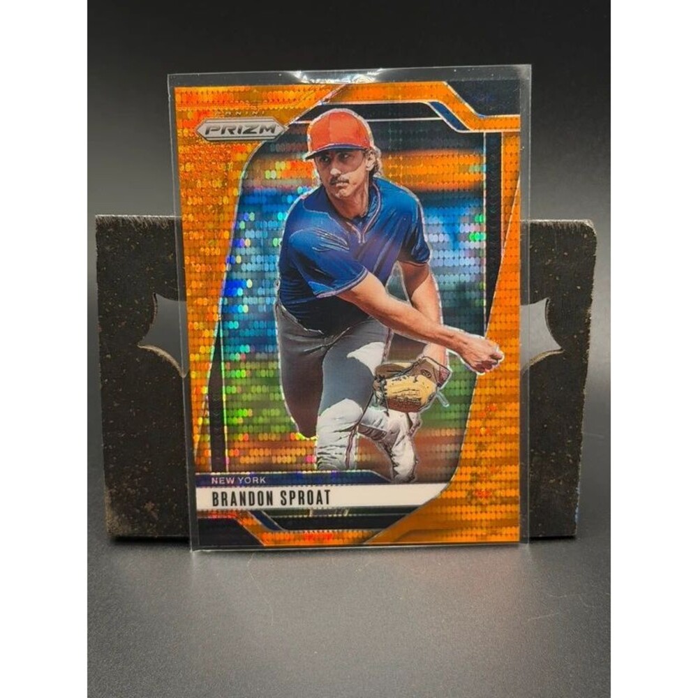 2025 Panini Prizm Brandon Sproat Orange Pulsar Refractor /399 #136 Mets